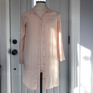 Long sleeve opaque shirt dress
